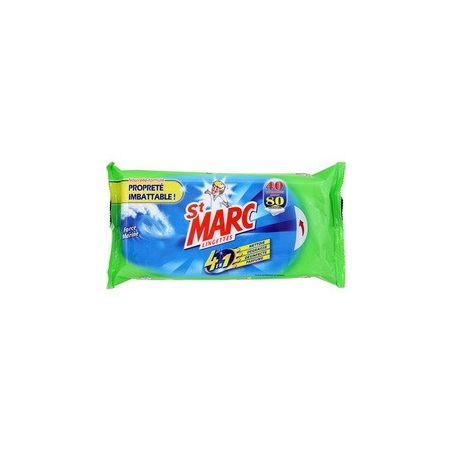 Saint Marc 80 Lingettes 4En1 Fraicheur Marine