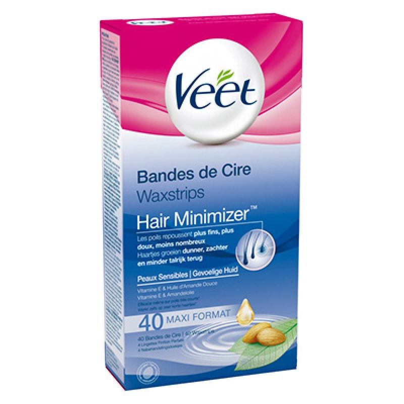 Veet Bandes De Cire Peaux Sensibles, Bras & Jambes : Les 40 + 4 Lingettes