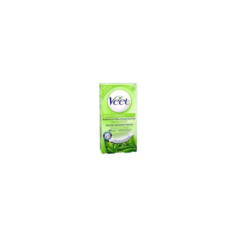 Veet Bandes De Cire Froide Peaux Sèches 40 Pièces