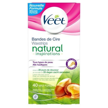 Veet Bandes Cire Argan X40