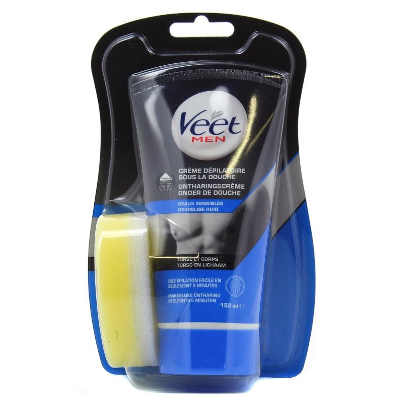 Veet Crème Dépilatoire Sous La Douche Men - Peaux Sensibles : Le Tube De 150Ml