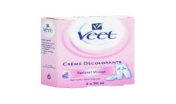 Veet Crème Décolorante Spécial Visage, Peaux Normales : Les 2 Tubes De 30 Ml