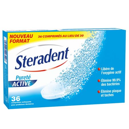 Stéradent Comprimés Nettoyants Pureté Active X36