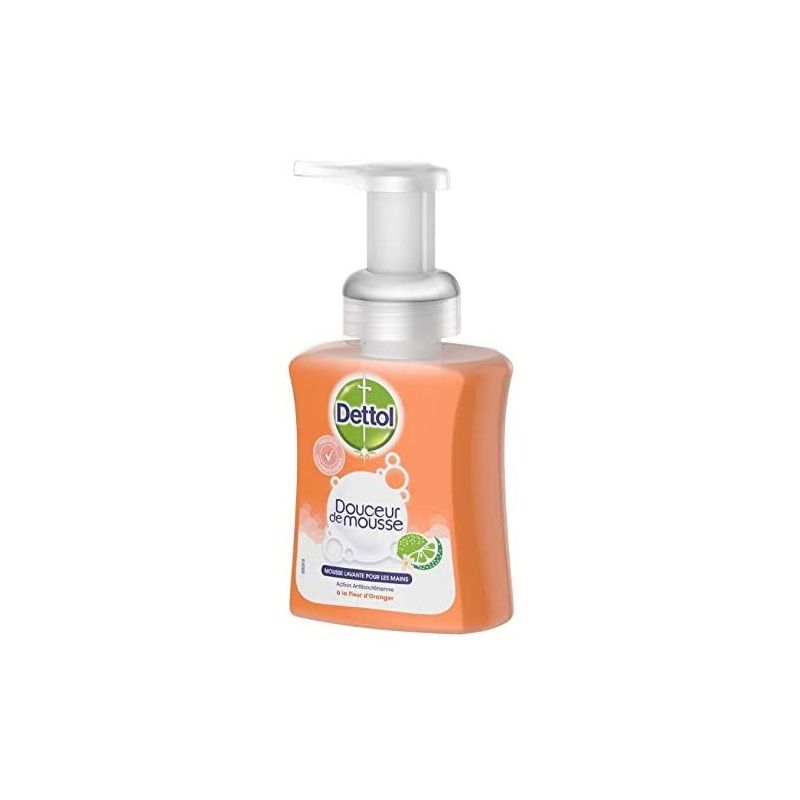 Dettol Mousse Lavante Savon Mains Fleur D'Oranger Action Nettoyante 250Ml