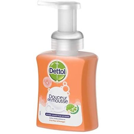 Dettol Mousse Lavante Savon Mains Fleur D'Oranger Action Nettoyante 250Ml