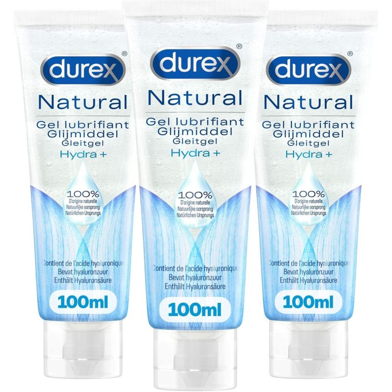 Durex Gels Lubrifiants Naturels Hydratants Base Eau (Acide Hyaluronique) 100Ml