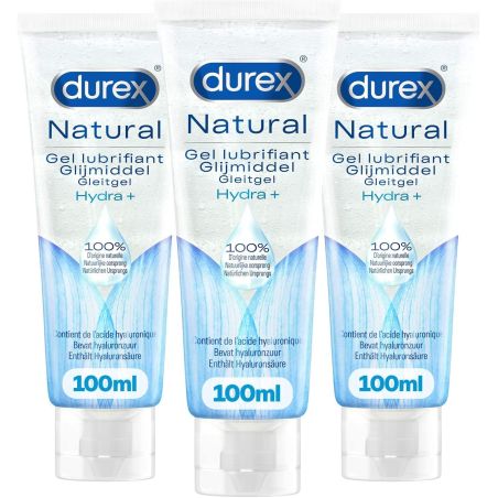 Durex Gels Lubrifiants Naturels Hydratants Base Eau (Acide Hyaluronique) 100Ml