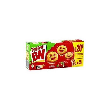 Bn Biscuits Goût Fraise : Les 5 Sachets De 35 G