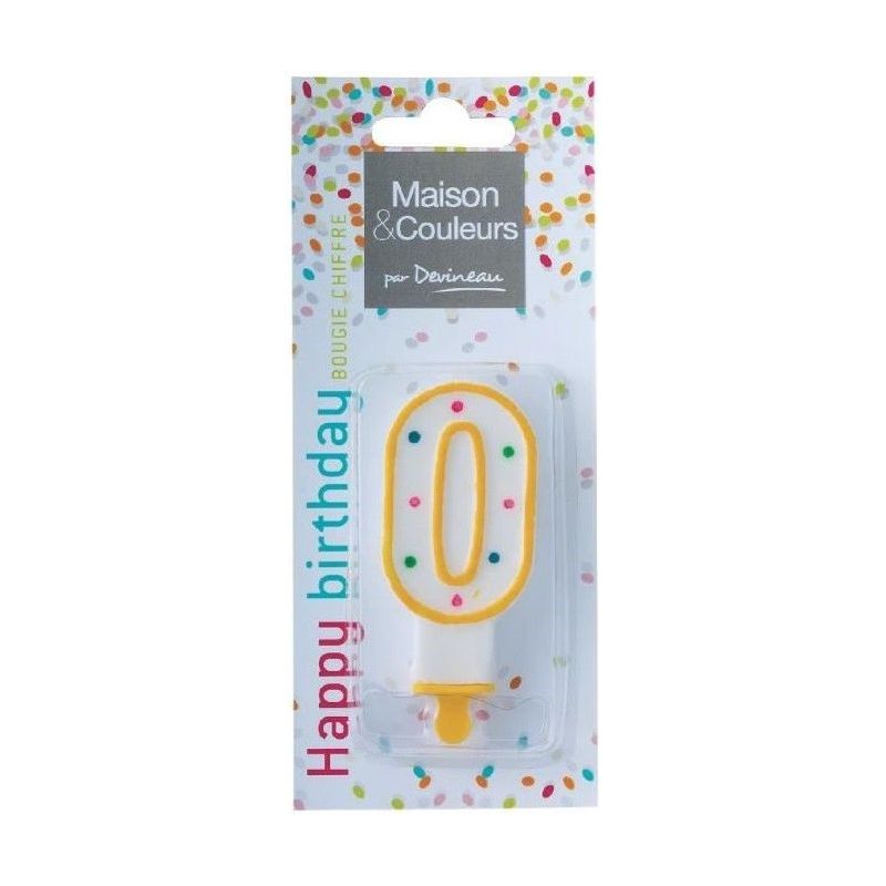Devineau Bougie Chiffre No0 Avec Pied