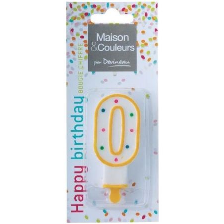 Devineau Bougie Chiffre No0 Avec Pied