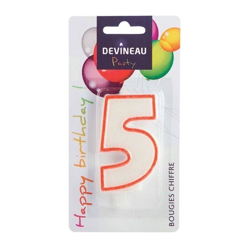Devineau Bougie Chiffre No5 Avec Pied