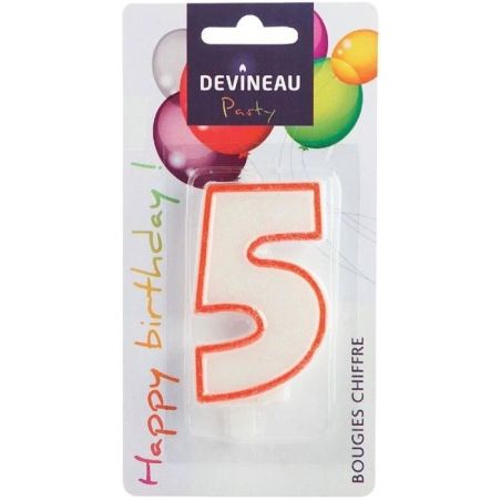 Devineau Bougie Chiffre No5 Avec Pied