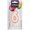 Devineau Bougie Chiffre No6 Avec Pied