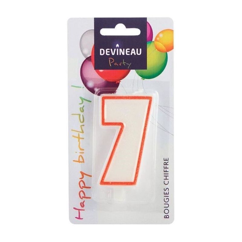 Devineau Bougie Chiffre No7 Avec Pied