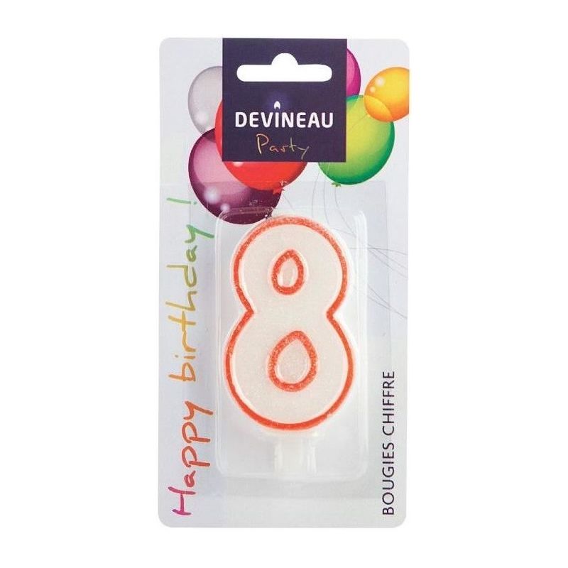 Devineau Bougie Chiffre No8 Avec Pied