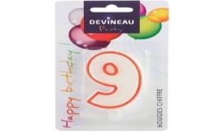 Devineau Bougie Chiffre No9 Avec Pied