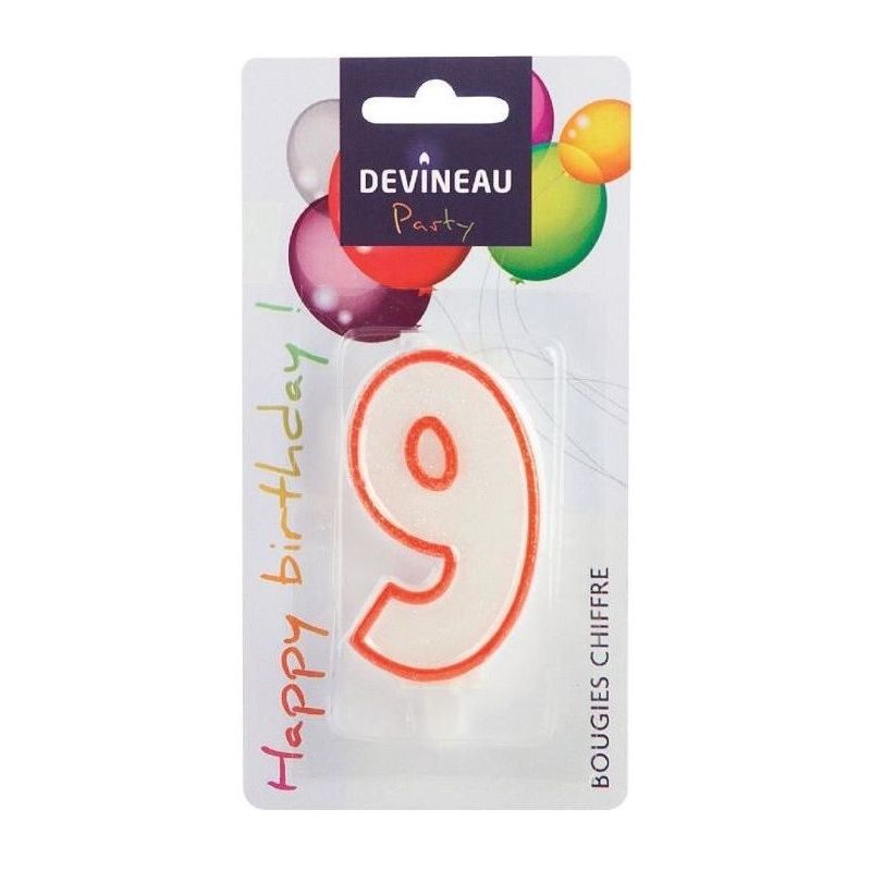Devineau Bougie Chiffre No9 Avec Pied