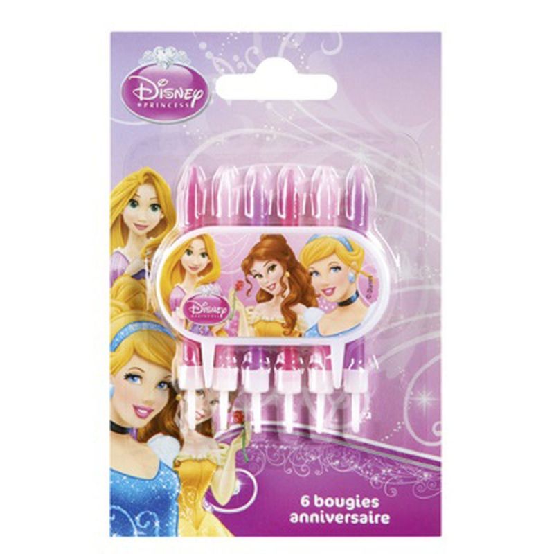 Disney Devineau 6 Bougies Bobeches Avec Plaque Déco Princess