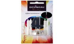 Devineau Chiffre Plastique Avec Led Et 4 Bougies - N°4
