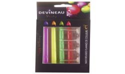 Devineau Maxi Bougies Multicolores Pour Gâteau Avec Flamme Colorée Rose, Violet, Orange Et Vert X4