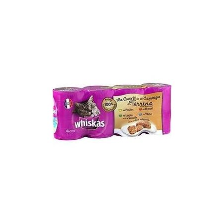 Whiskas Boites Pour Chats Adultes Aux Viandes Et Poissons : Les 4 De 400 G