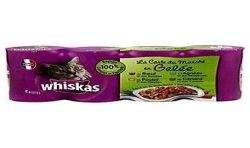 Whiskas Pâtée Pour Chat En Gelée Viandes/4 Variétés : Les 4 Boites De 390 G