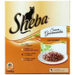 Sheba Pâtée Pour Chat Sauces Gourmandes : Les 12 Barquettes De 85 G