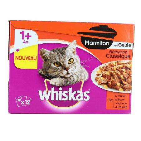 Whiskas Pâtée Pour Chat Assortiment Viandes : Les 12 Sachets De 85 G