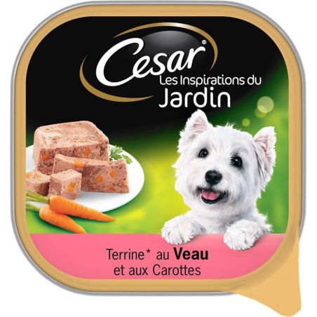 César Pâtée Pour Chien Veau Carottes : La Barquette De 300 G
