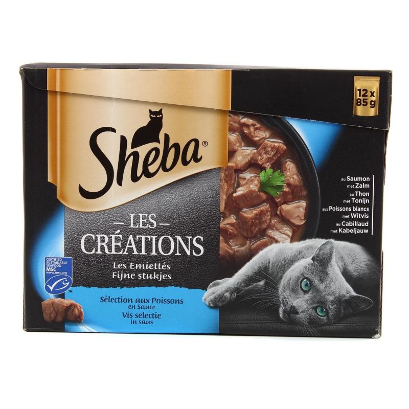 Sheba Pâté Pour Chat Aux Poissons : Le Pack De 12 Boites 85G