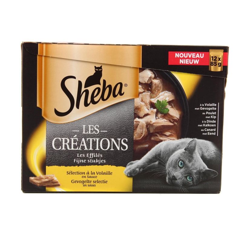 Sheba Sachets Repas Les Effilés Pâtée Volailles Pour Chat 12X85G