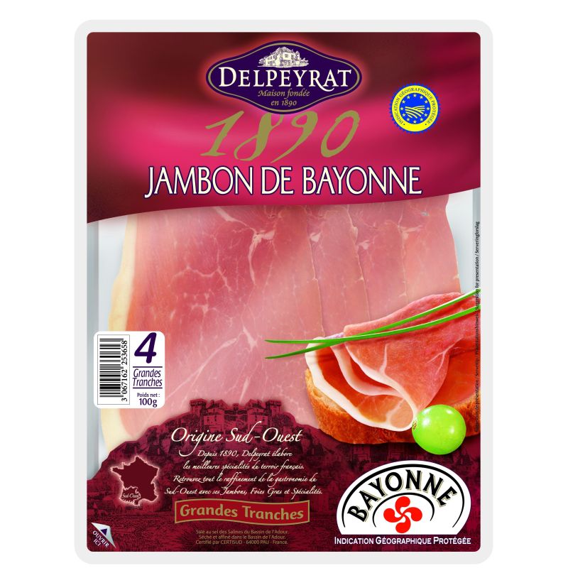 Delpeyrat 100G 4 Grandes Tranches Jambon De Bayonne