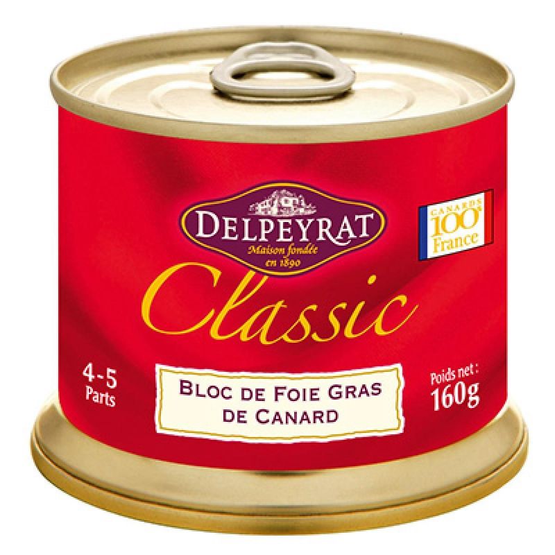 Delpeyrat Boite 160G Bloc Foie Gras Canard Classic