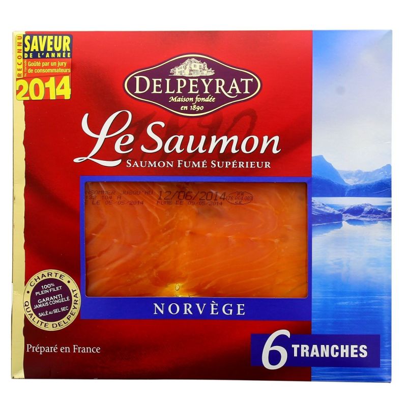 Delpeyrat 195G 6 Tranches Saumon Fume Origine Norvege