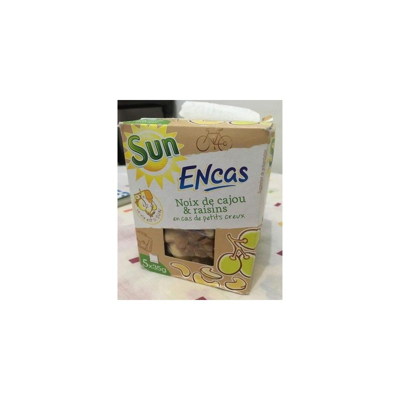 Sun Encas Cajou Raisins 175G