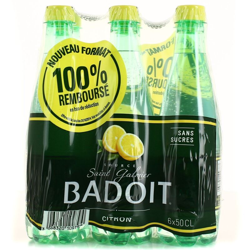Badoit Pack Bouteille Pet 6X50Cl Citron Jaune
