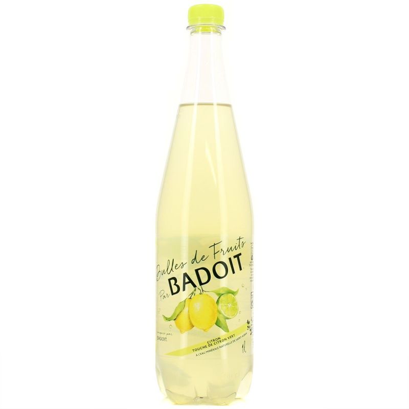 Badoit Boisson Gazeuse Citron Touche De Vert : La Bouteille D'1L