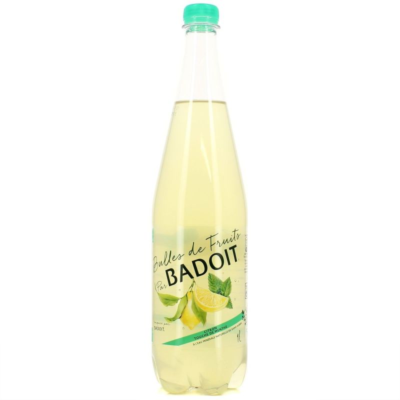 Badoit Eau Minérale Gazeuse Aromatisée Au Citron Et Menthe 1L