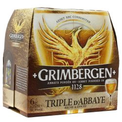 Grimbergen Bière Blonde Triple D'Abbaye : Le Pack De 6 Bouteilles 25Cl