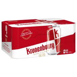 Kronenbourg Bière Blonde Original : Le Pack De 12 Canettes 33Cl