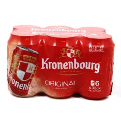 Kronenbourg Bière Blonde Original 4.2% : Le Pack De 6 Canettes 33Cl