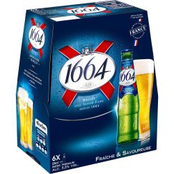 1664 Bière Blonde Premium : Le Pack De 6 Bouteilles 25Cl