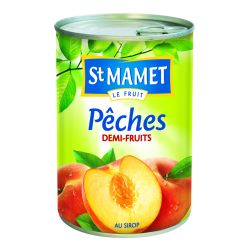 St Mamet Fruits Au Sirop Pêches Demi-Fruits : La Boite De 230 G Net Égoutté