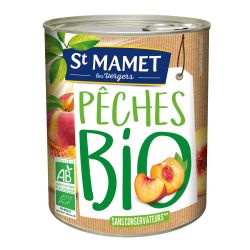 St Mamet Fruits Au Sirop Pêches Bio : La Boite De 825G
