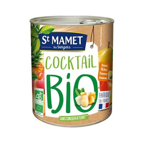 St Mamet Cocktail De Fruits Au Sirop Bio Boîte 4/4 : La Boite 500 G Net Égoutté