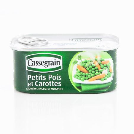 Cassegrain Petits Pois Carottes 1/4 : La Boite De 130 G Net Égoutté