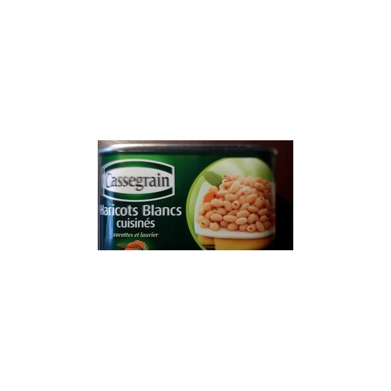 Cassegrain Haricots Blancs Cuisinés Carottes Et Laurier 1/2 : La Boite De 400G