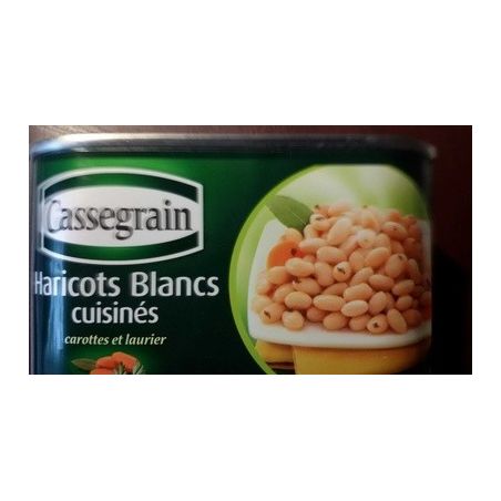 Cassegrain Haricots Blancs Cuisinés Carottes Et Laurier 1/2 : La Boite De 400G