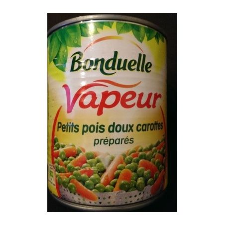 Bonduelle Petits Pois Doux Et Carottes Préparés Vapeur 530G