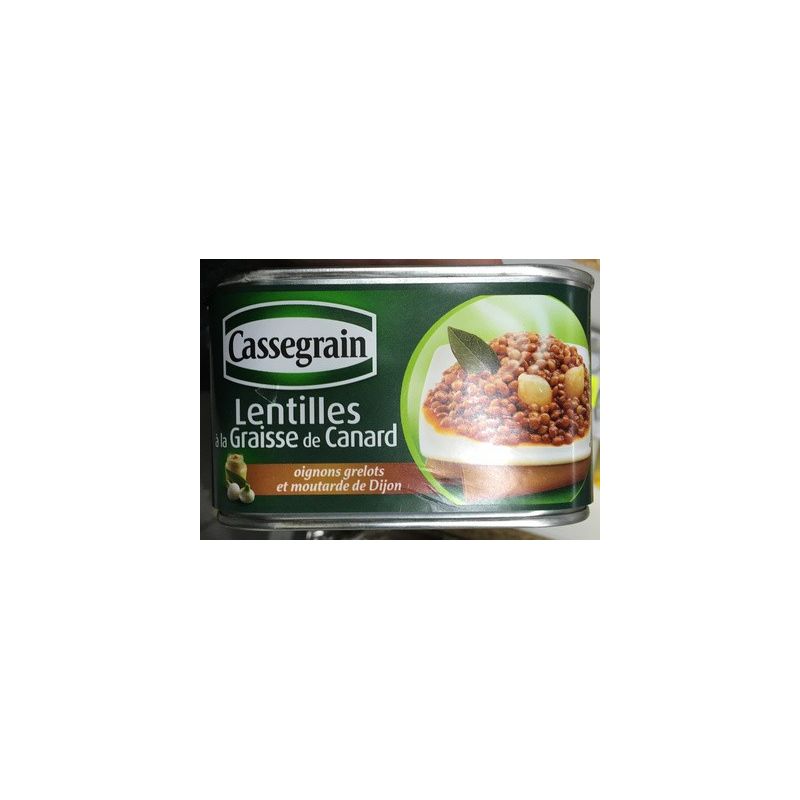 Cassegrain Lentilles Cuisinées Façon Sud Ouest, Graisse De Canard Et Oignons Grelots 410G